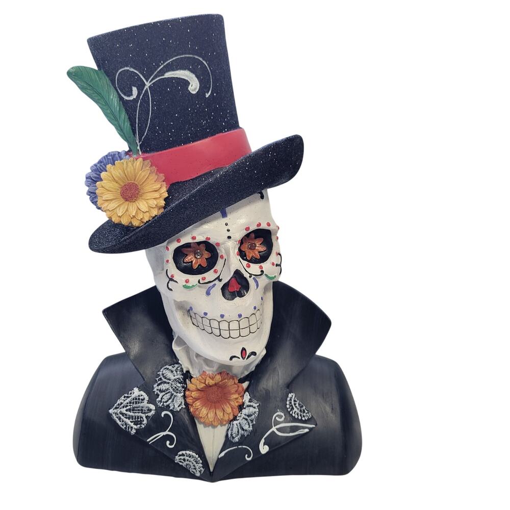 Costco Exclusive Day Of The Dead Skull With Color Changing Led Lights 14"  9926